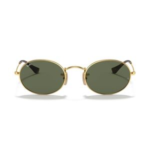 Ray-Ban oval flat metal sunglasses gold tortoise and green lenses RB3547-N 48/21